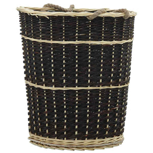 vidaXL Panier à bois avec poignées de transport 50 x 44 x 58 cm Osier naturel