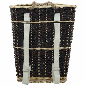 vidaXL Panier à bois avec poignées de transport 50 x 44 x 58 cm Osier naturel