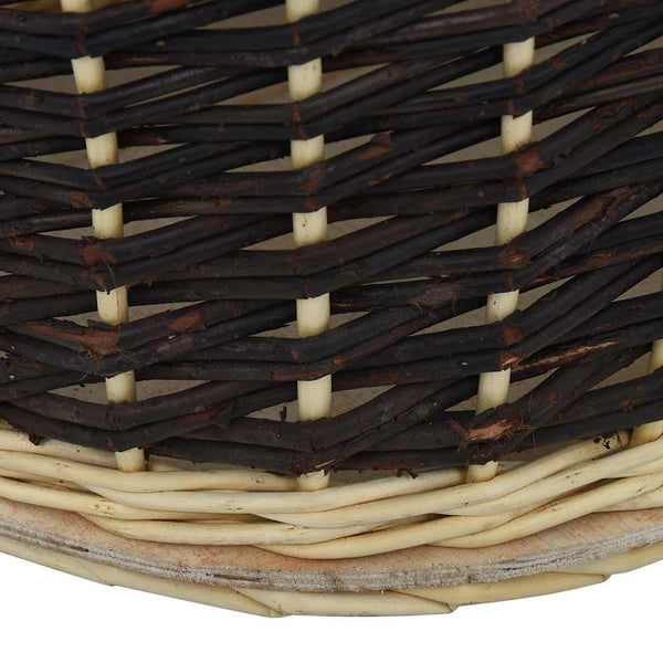 vidaXL Panier à bois avec poignées de transport 50 x 44 x 58 cm Osier naturel