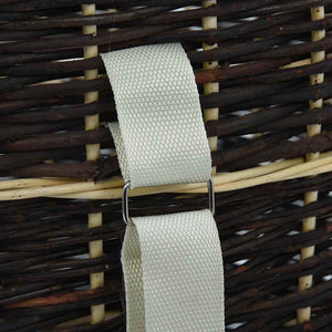 vidaXL Panier à bois avec poignées de transport 50 x 44 x 58 cm Osier naturel