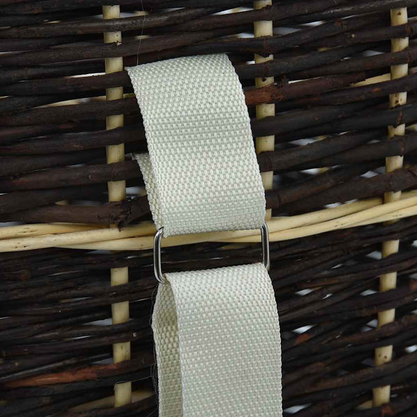 vidaXL Panier à bois avec poignées de transport 50 x 44 x 58 cm Osier naturel