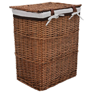 vidaXL Laundry Basket Brown Wicker