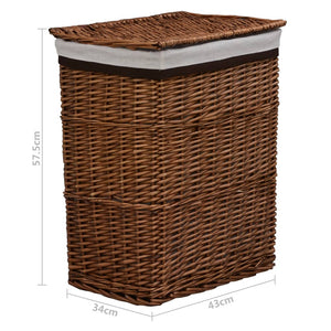 vidaXL Laundry Basket Brown Wicker