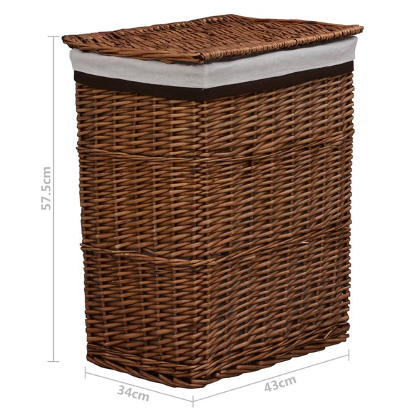 vidaXL Laundry Basket Brown Wicker