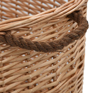 Holzkorb mit Tragegriffen 78 x 54 x 34 cm Natur Weide