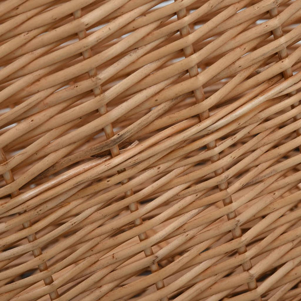 Holzkorb mit Tragegriffen 78 x 54 x 34 cm Natur Weide