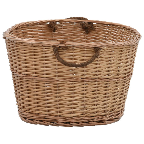 Holzkorb mit Tragegriffen 88 x 57 x 34 cm Natur Weide