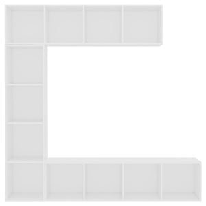 vidaXL Meuble TV/bibliothèque 3 pièces Blanc 180×30×180 cm