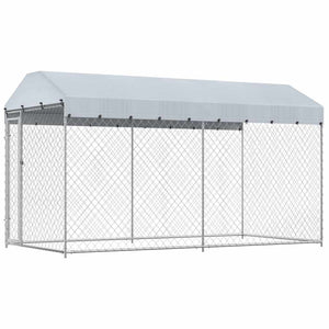 Outdoor-Hundezwinger mit Überdachung 382x192x225 cm