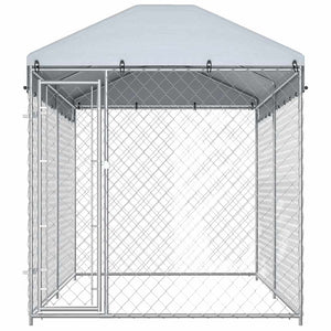 Outdoor-Hundezwinger mit Überdachung 382x192x225 cm