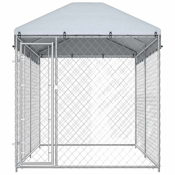 Outdoor-Hundezwinger mit Überdachung 382x192x225 cm