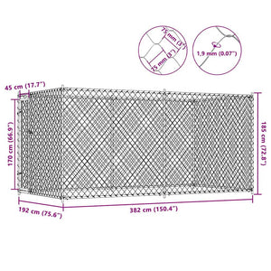 Outdoor-Hundezwinger 382x192x185 cm