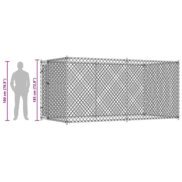 Outdoor-Hundezwinger 382x192x185 cm