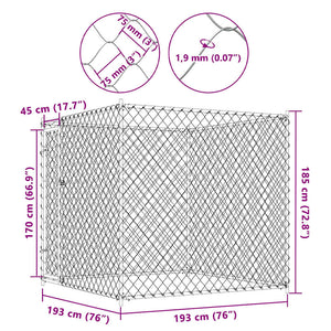 Outdoor-Hundezwinger 193x193x185 cm
