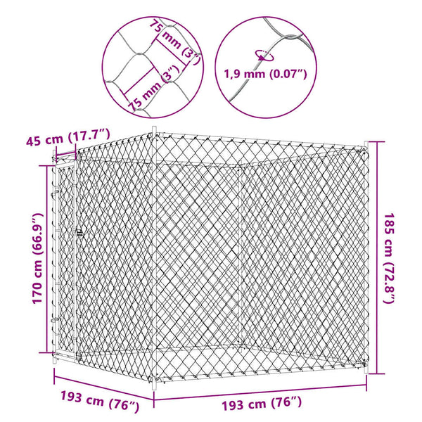 Outdoor-Hundezwinger 193x193x185 cm