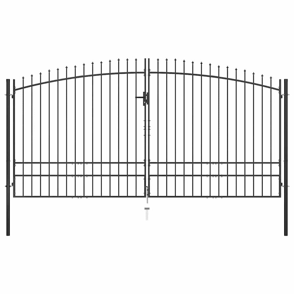 vidaXL Portail de jardin à double battant Woerden avec pointes en fer forgé 400 x 249,5 cm