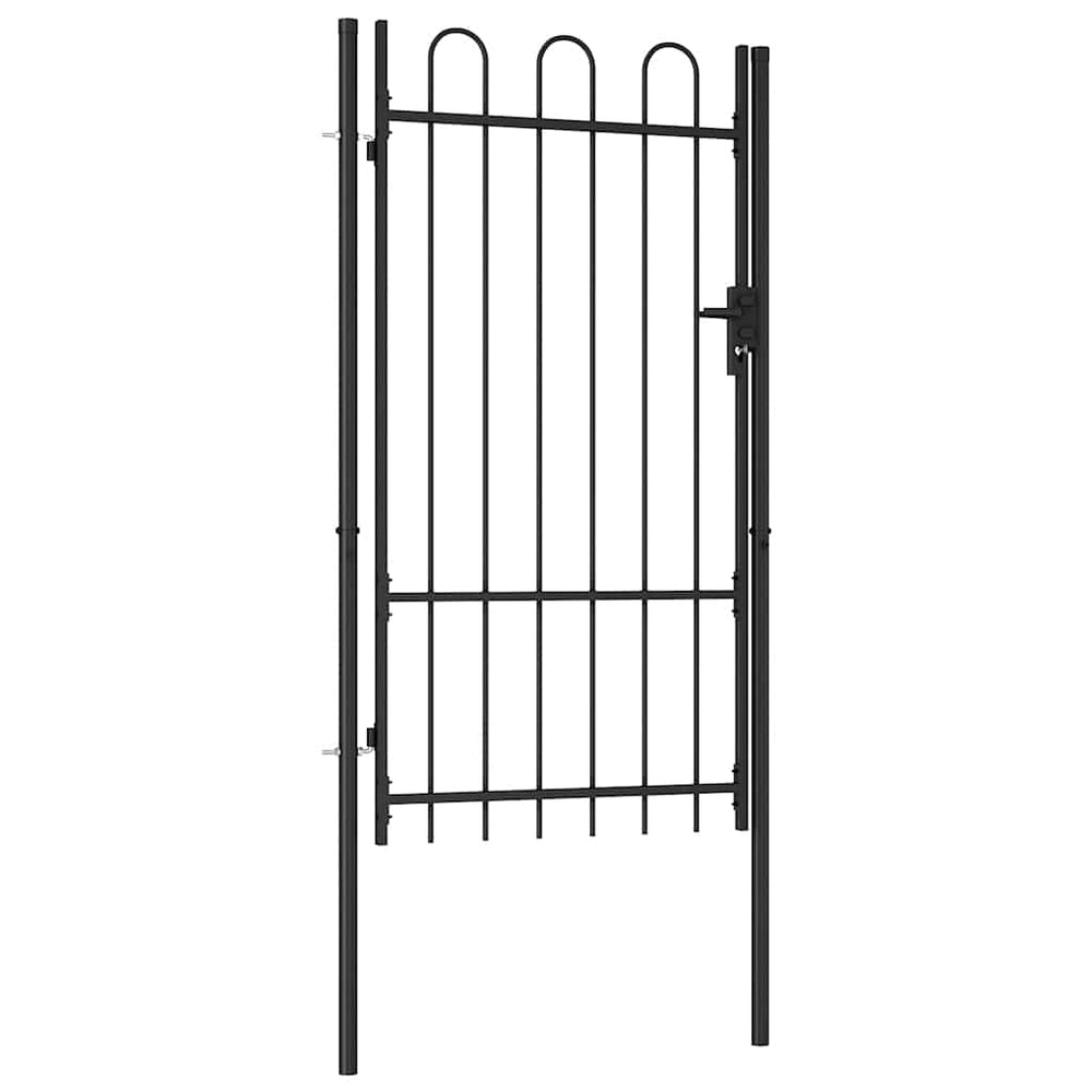 vidaXL Portillon BOXTEL à battant avec arche acier 1 x 1,75 m noir