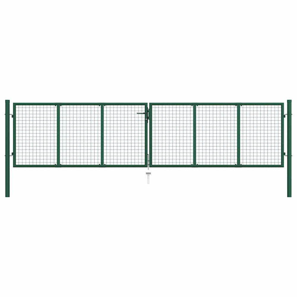vidaXL Portail de jardin grillagé en acier 400 x 75 cm vert