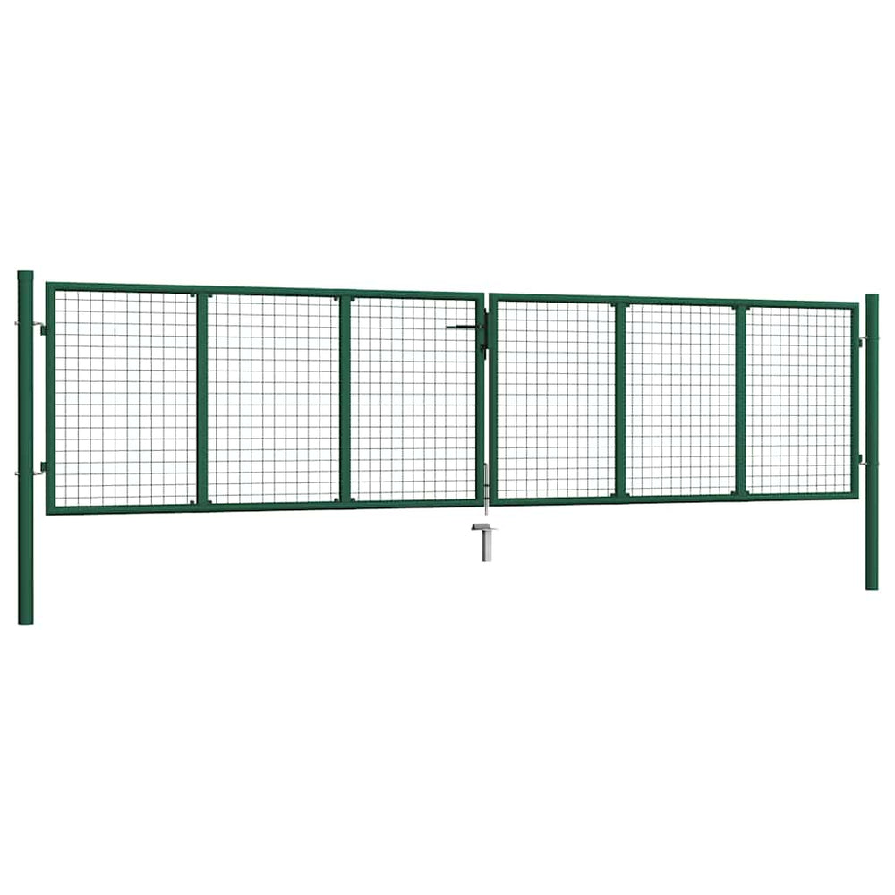 vidaXL Portail de jardin grillagé en acier 400 x 75 cm vert