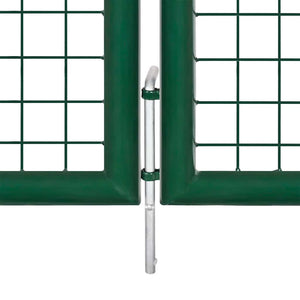Maschen-Gartentor aus Stahl 400 x 75 cm Grün
