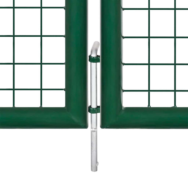 Maschen-Gartentor aus Stahl 400 x 75 cm Grün