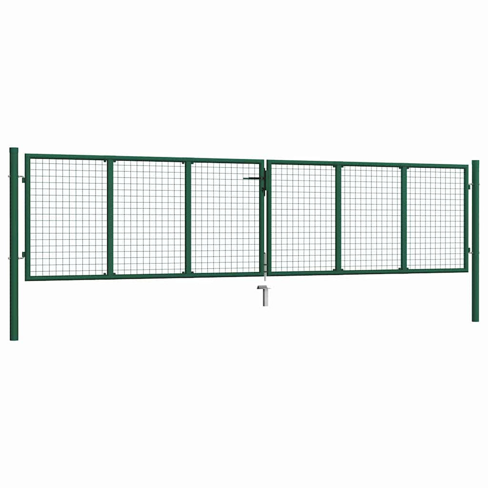 vidaXL Portail de jardin grillagé en acier 400x100 cm vert