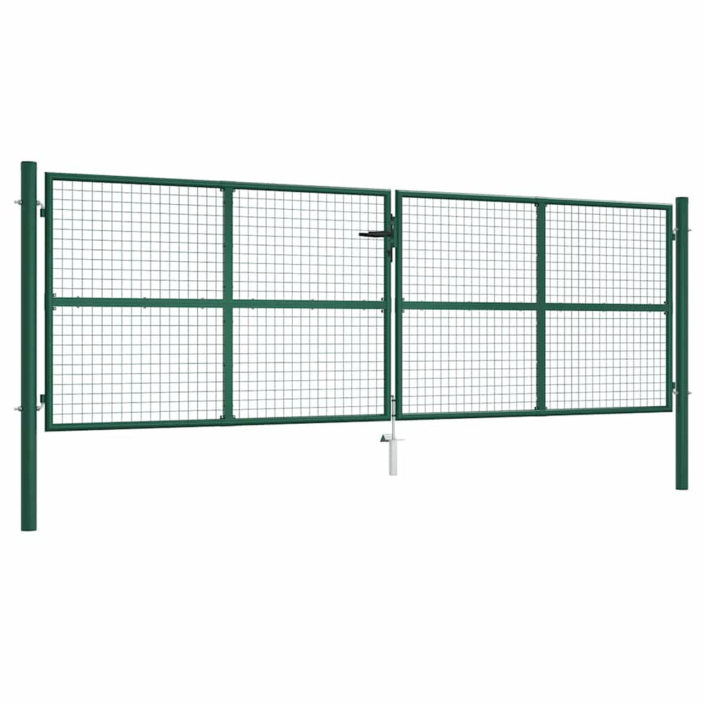 vidaXL Portail de jardin grillagé en acier 400 x 125 cm vert