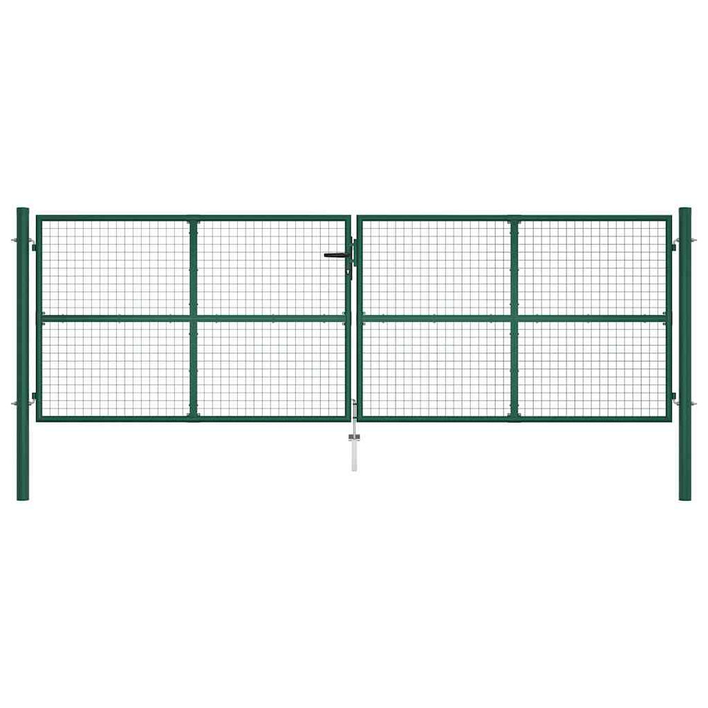 vidaXL Portail de jardin grillagé en acier 400 x 125 cm vert