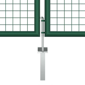 Maschen-Gartentor aus Stahl 400 x 125 cm Grün