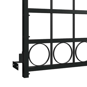 Gartentor ASSEN mit Bogenabschluss Stahl 89 x 200 cm Schwarz