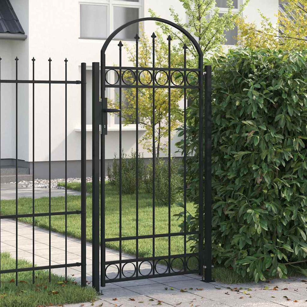 vidaXL Portillon de jardin ASSEN cintré acier 89 x 200 cm noir