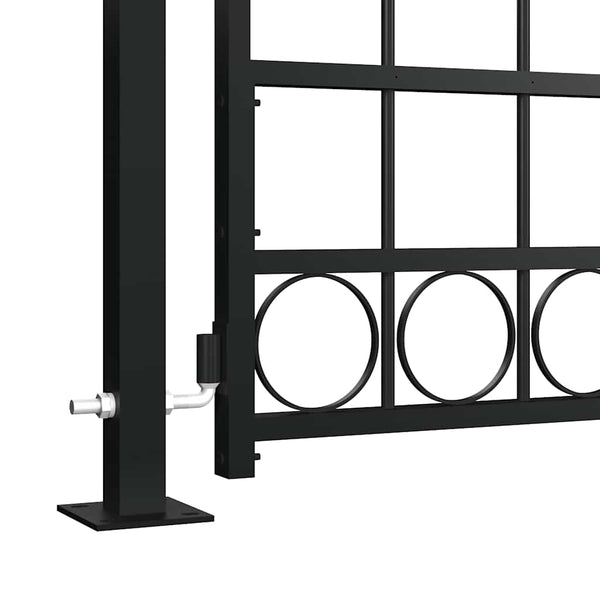 Gartentor ASSEN mit Bogenabschluss und 2 Pfosten 105 x 170 cm Schwarz