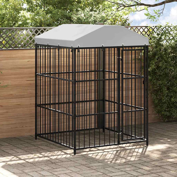 Outdoor-Hundezwinger mit Überdachung 150 x 150 x 200 cm