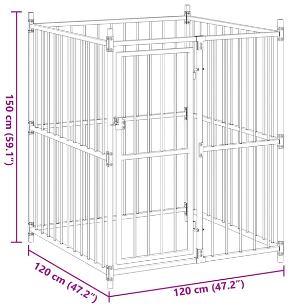 Outdoor-Hundezwinger 120x120x150 cm