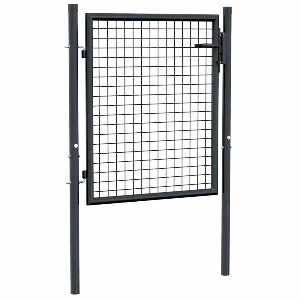 vidaXL Portillon de jardin en treillis acier galvanisé 100 x 75 cm Gris