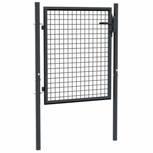 Maschen-Gartentor verzinkter Stahl 100 x 75 cm Grau