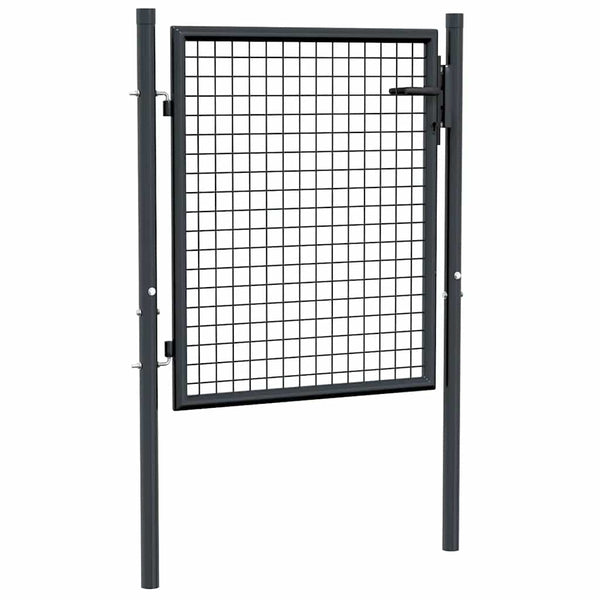 Maschen-Gartentor verzinkter Stahl 100 x 75 cm Grau