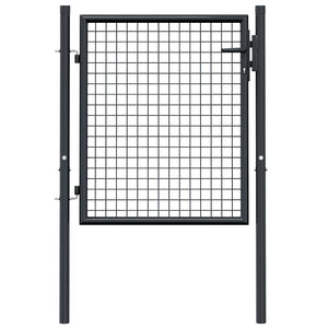 Maschen-Gartentor verzinkter Stahl 100 x 75 cm Grau