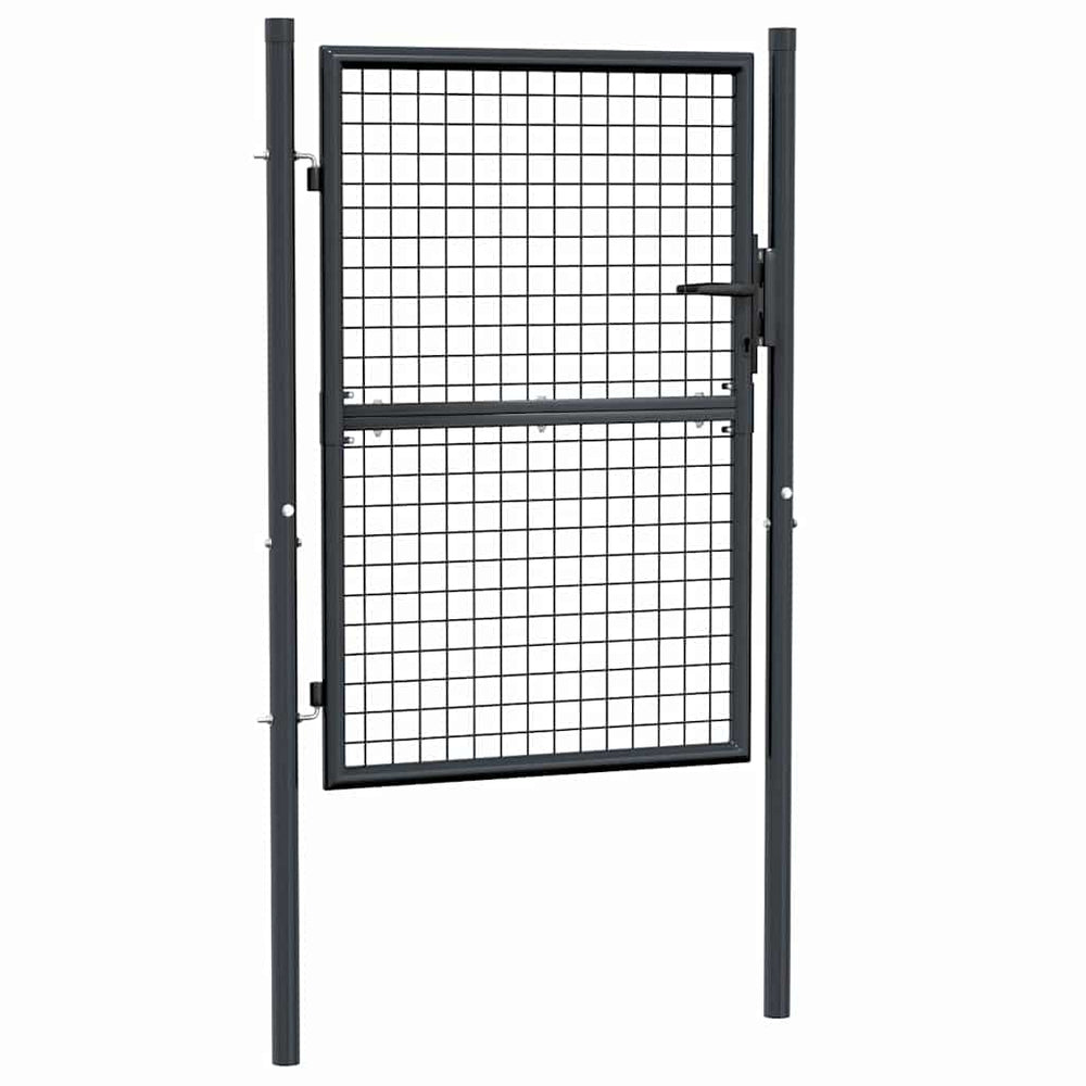 vidaXL Portail de jardin grillagé acier galvanisé 100 x 125 cm Gris