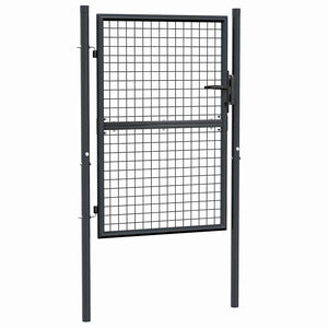 Maschen-Gartentor verzinkter Stahl 100 x 125 cm Grau