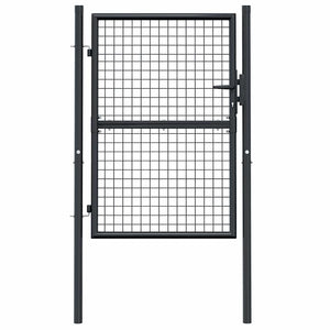 Maschen-Gartentor verzinkter Stahl 100 x 125 cm Grau