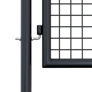 Maschen-Gartentor verzinkter Stahl 100 x 125 cm Grau