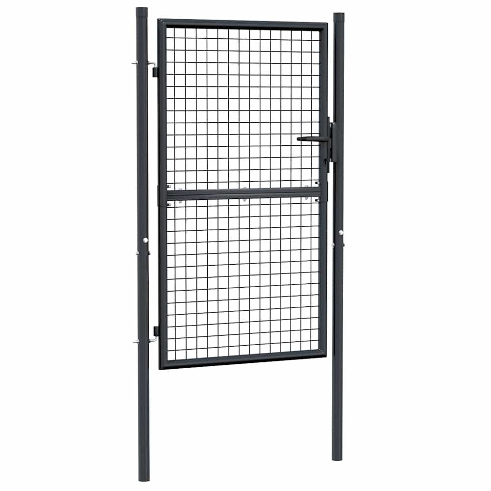 vidaXL Portail de jardin grillagé acier galvanisé 100 x 150 cm Gris
