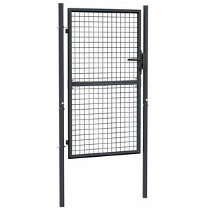 Maschen-Gartentor verzinkter Stahl 100 x 150 cm Grau