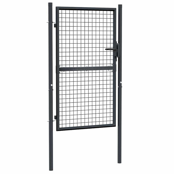 Maschen-Gartentor verzinkter Stahl 100 x 150 cm Grau