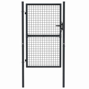 Maschen-Gartentor verzinkter Stahl 100 x 150 cm Grau