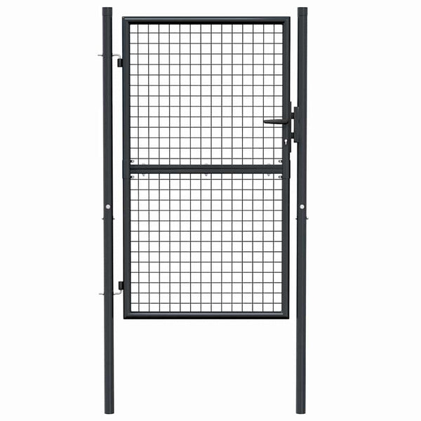 Maschen-Gartentor verzinkter Stahl 100 x 150 cm Grau