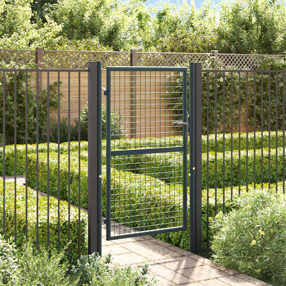 vidaXL Portail de jardin grillagé acier galvanisé 100 x 150 cm Gris