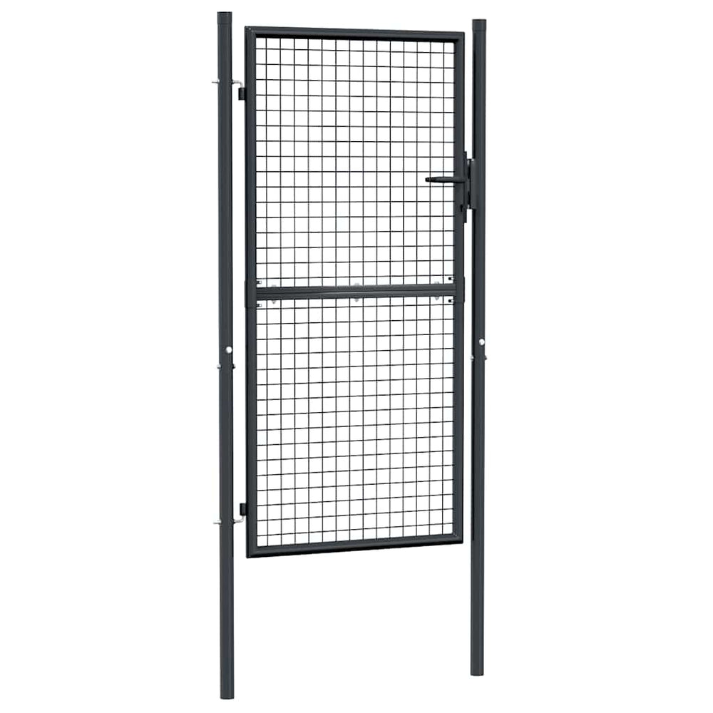 vidaXL Portail de jardin grillagé en acier galvanisé 100 x 175 cm Gris