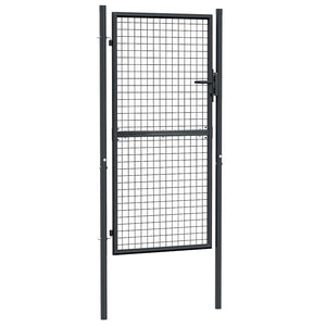 Maschen-Gartentor verzinkter Stahl 100 x 175 cm Grau